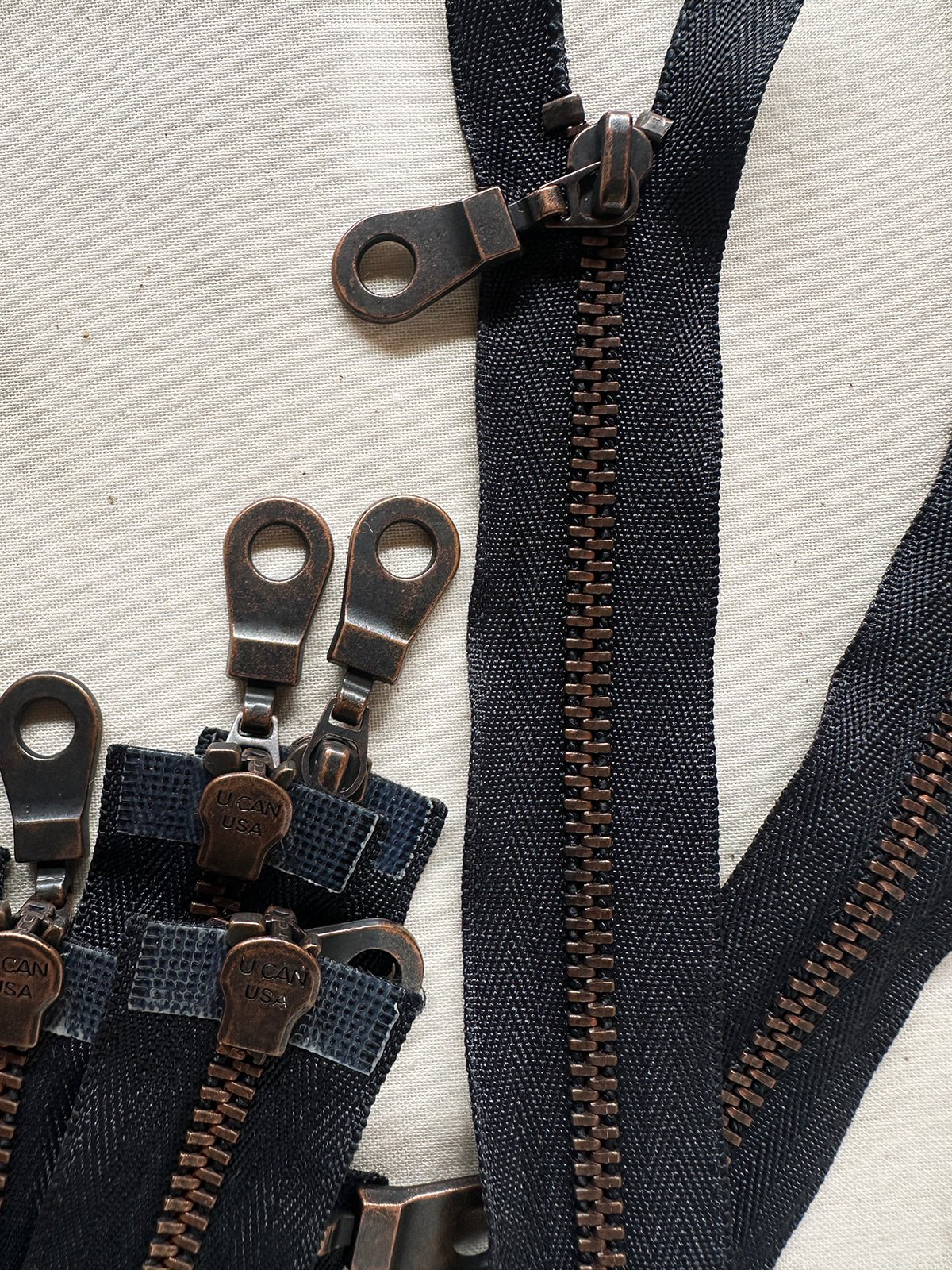 Metal 2 Way Separating Zipper Dark Blue Grey - L'Etoffe Fabrics LLC