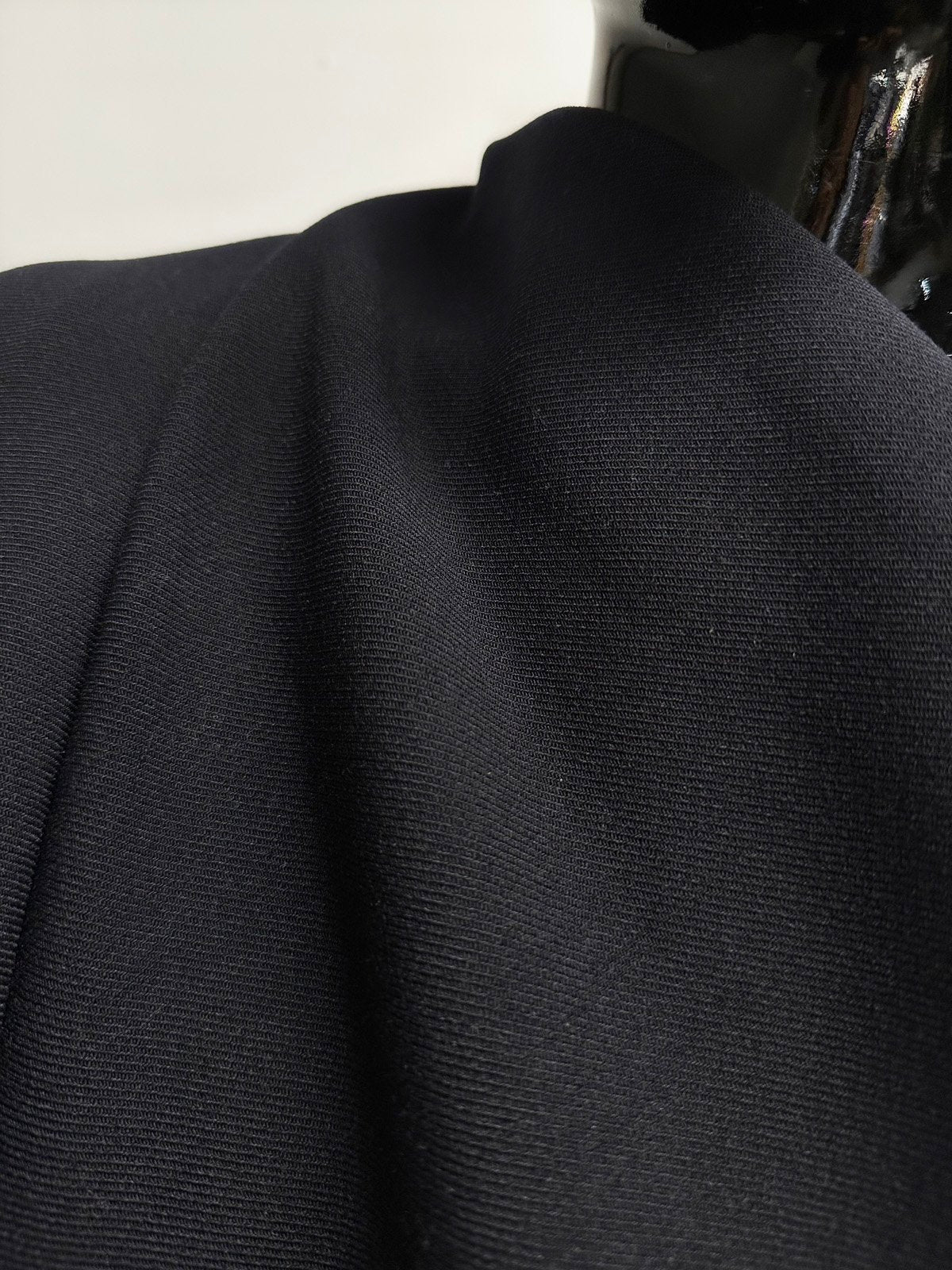 Midnight Double Weave Soft Stretch Wool Twill - L'Etoffe Fabrics LLC