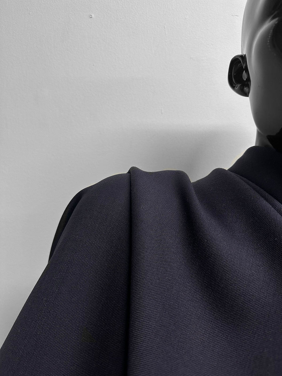 Midnight Double Weave Wool Twill - L'Etoffe Fabrics LLC