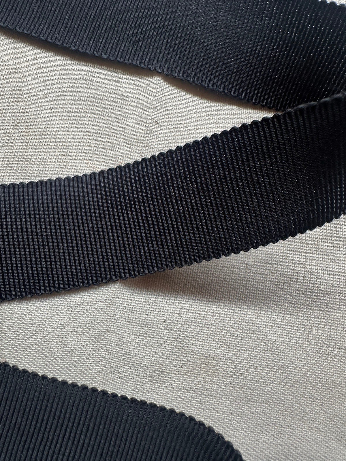 Midnight Petersham Grosgrain Ribbon Made in Japan - L'Etoffe Fabrics LLC