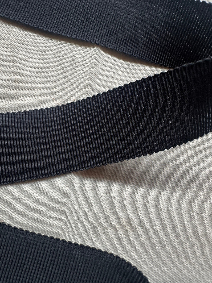 Midnight Petersham Grosgrain Ribbon Made in Japan - L'Etoffe Fabrics LLC