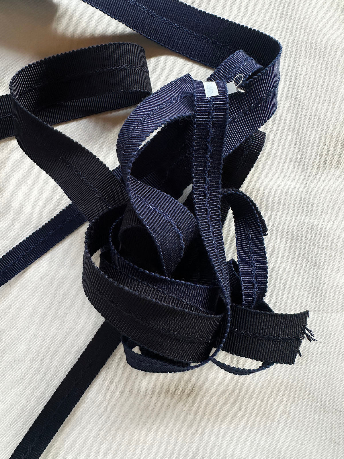 Midnight Rayon Petersham Grosgrain Fold Over Binder - L'Etoffe Fabrics LLC