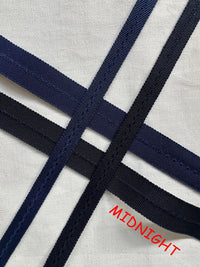 Midnight Rayon Petersham Grosgrain Fold Over Binder - L'Etoffe Fabrics LLC