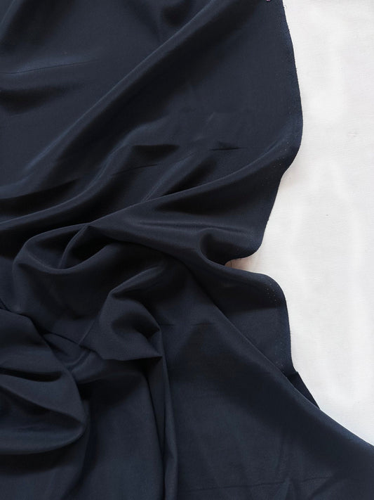 Midnight Stretch Silk Crepe De Chine - L'Etoffe Fabrics LLC