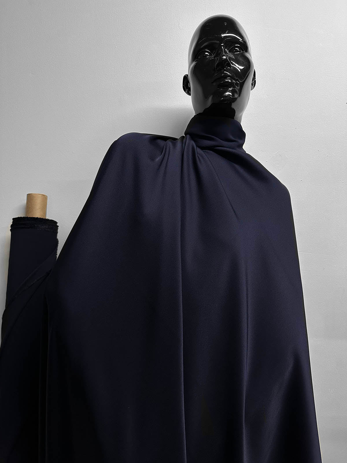 Midnight Viscose Acetate Satin Back Crepe - L'Etoffe Fabrics LLC
