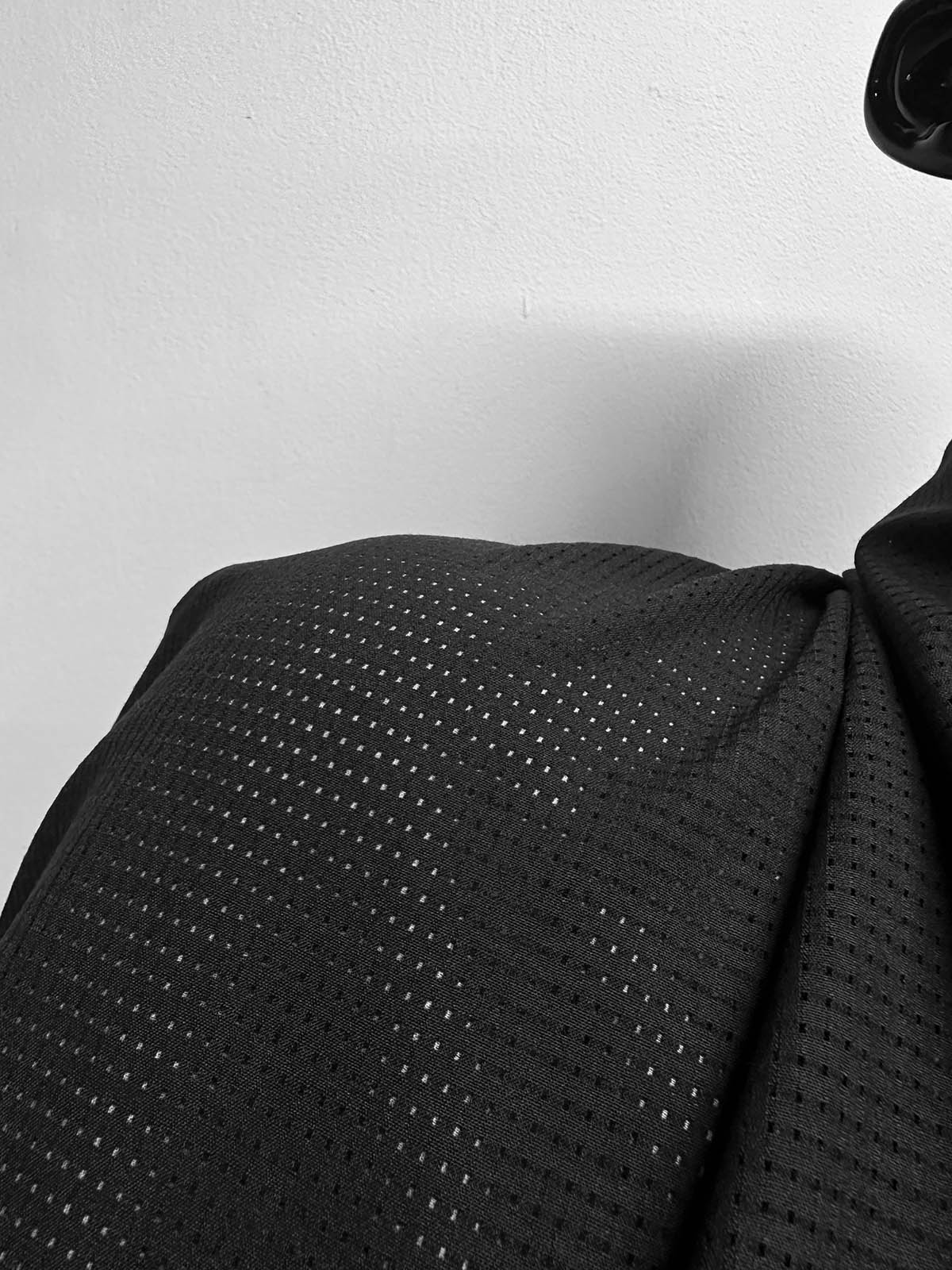 Minimal Black Wool Graph Stretch Shirting - L'Etoffe Fabrics LLC