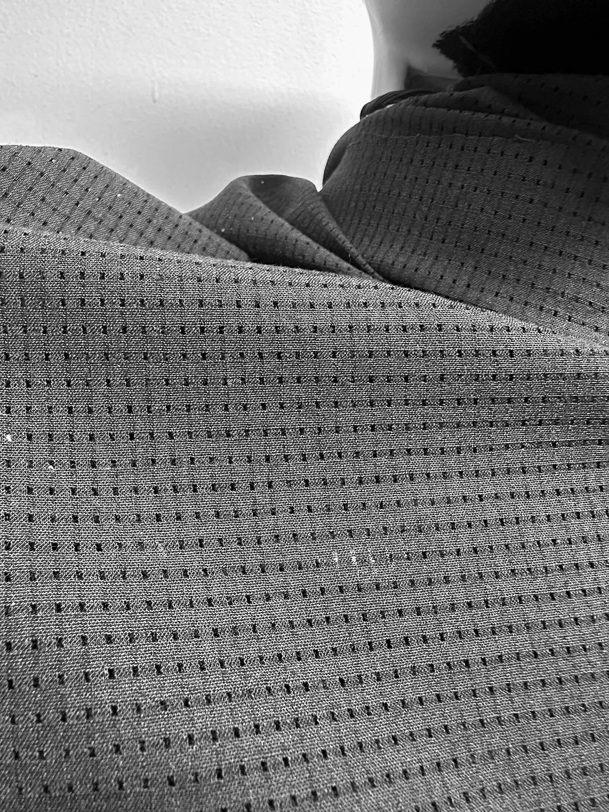 Minimal Black Wool Graph Stretch Shirting - L'Etoffe Fabrics LLC