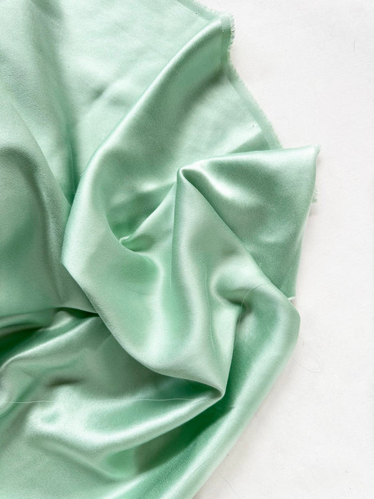 Mint Sand Washed Silk Charmeuse - L'Etoffe Fabrics LLC