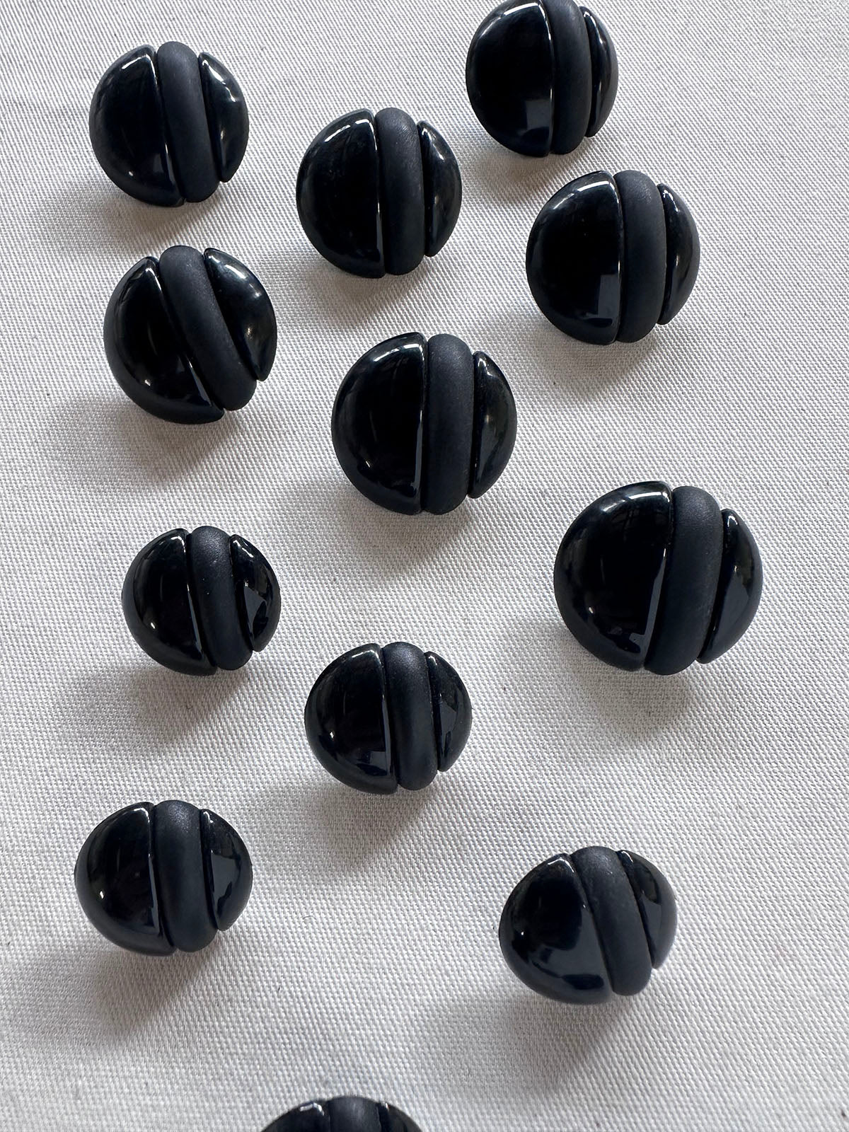 Modern Black Dome Buttons Per Pair - L'Etoffe Fabrics LLC