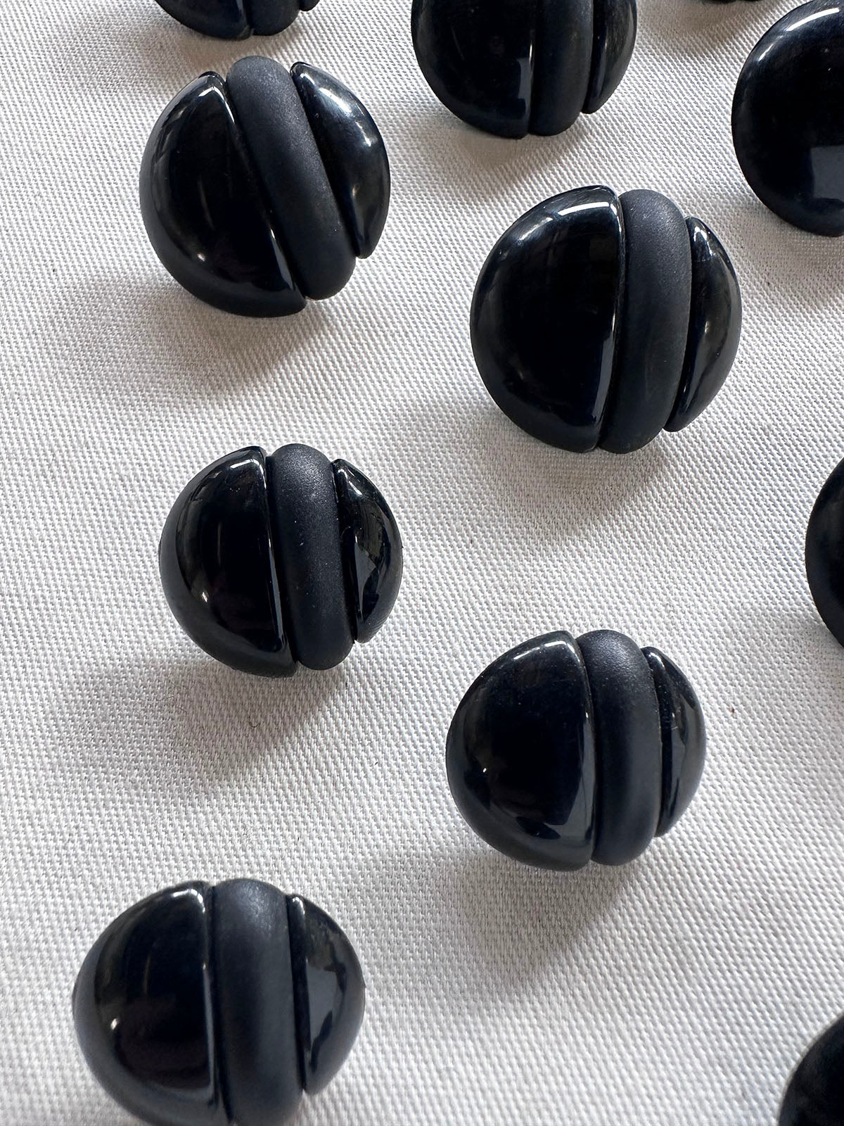 Modern Black Dome Buttons Per Pair - L'Etoffe Fabrics LLC