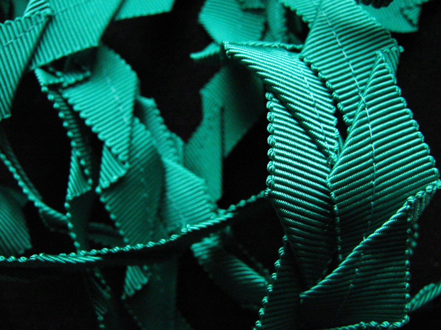 Mokuba Jade Green Knife Pleated Grosgrain Ribbon - L'Etoffe Fabrics LLC