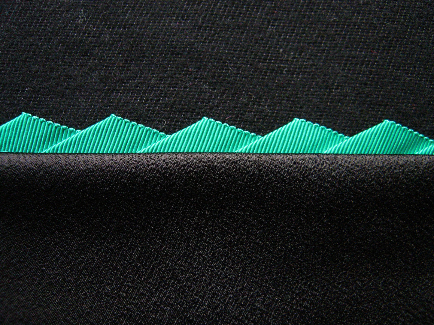 Mokuba Jade Green Knife Pleated Grosgrain Ribbon - L'Etoffe Fabrics LLC