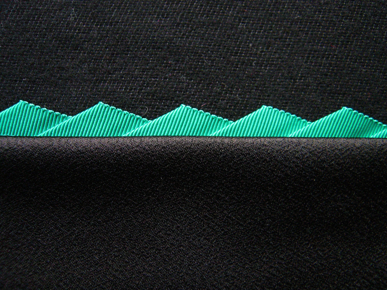 Mokuba Jade Green Knife Pleated Grosgrain Ribbon - L'Etoffe Fabrics LLC