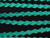 Mokuba Jade Green Knife Pleated Grosgrain Ribbon - L'Etoffe Fabrics LLC