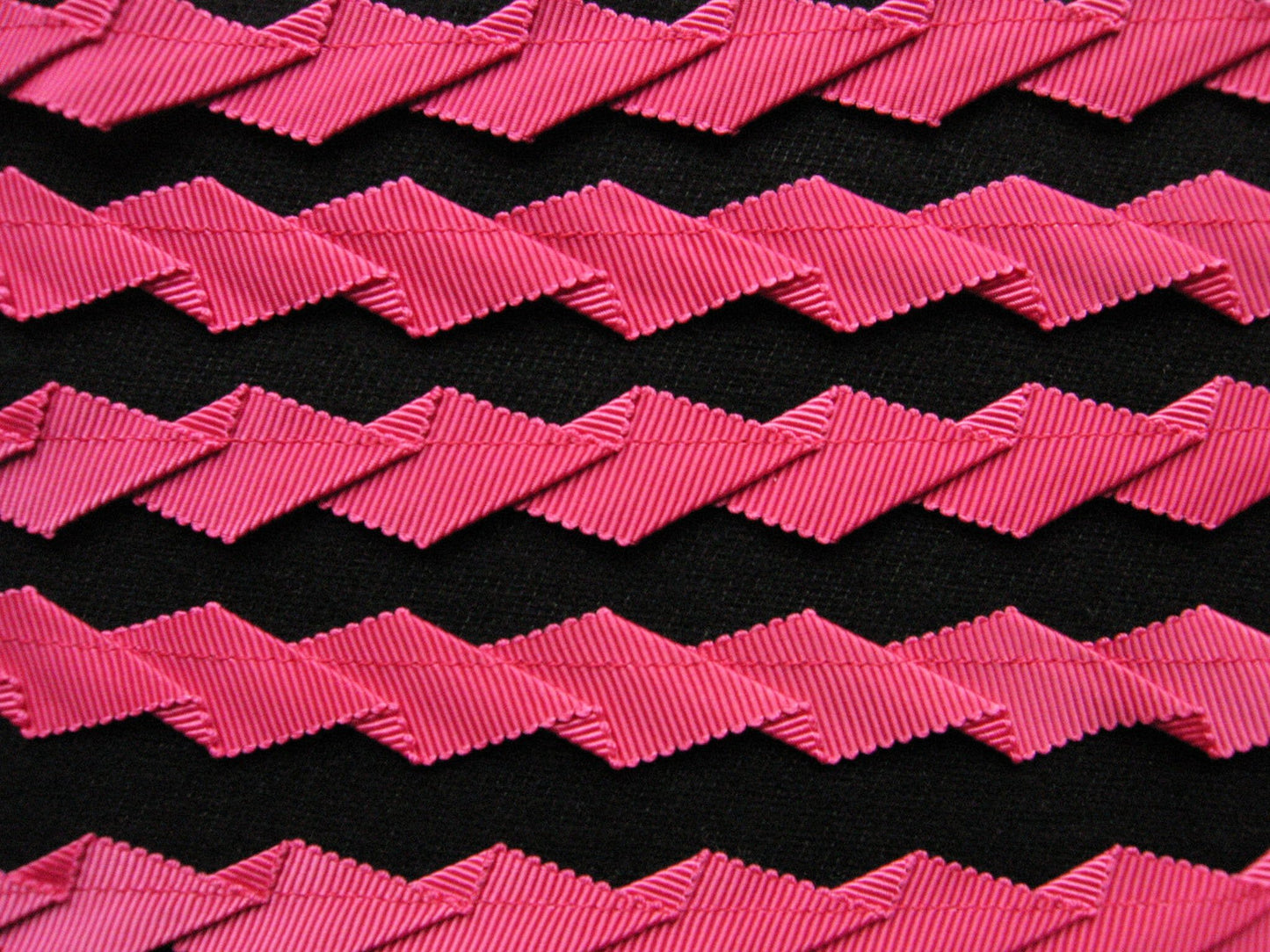 Mokuba Pink Knife Pleated Grosgrain Ribbon - L'Etoffe Fabrics LLC