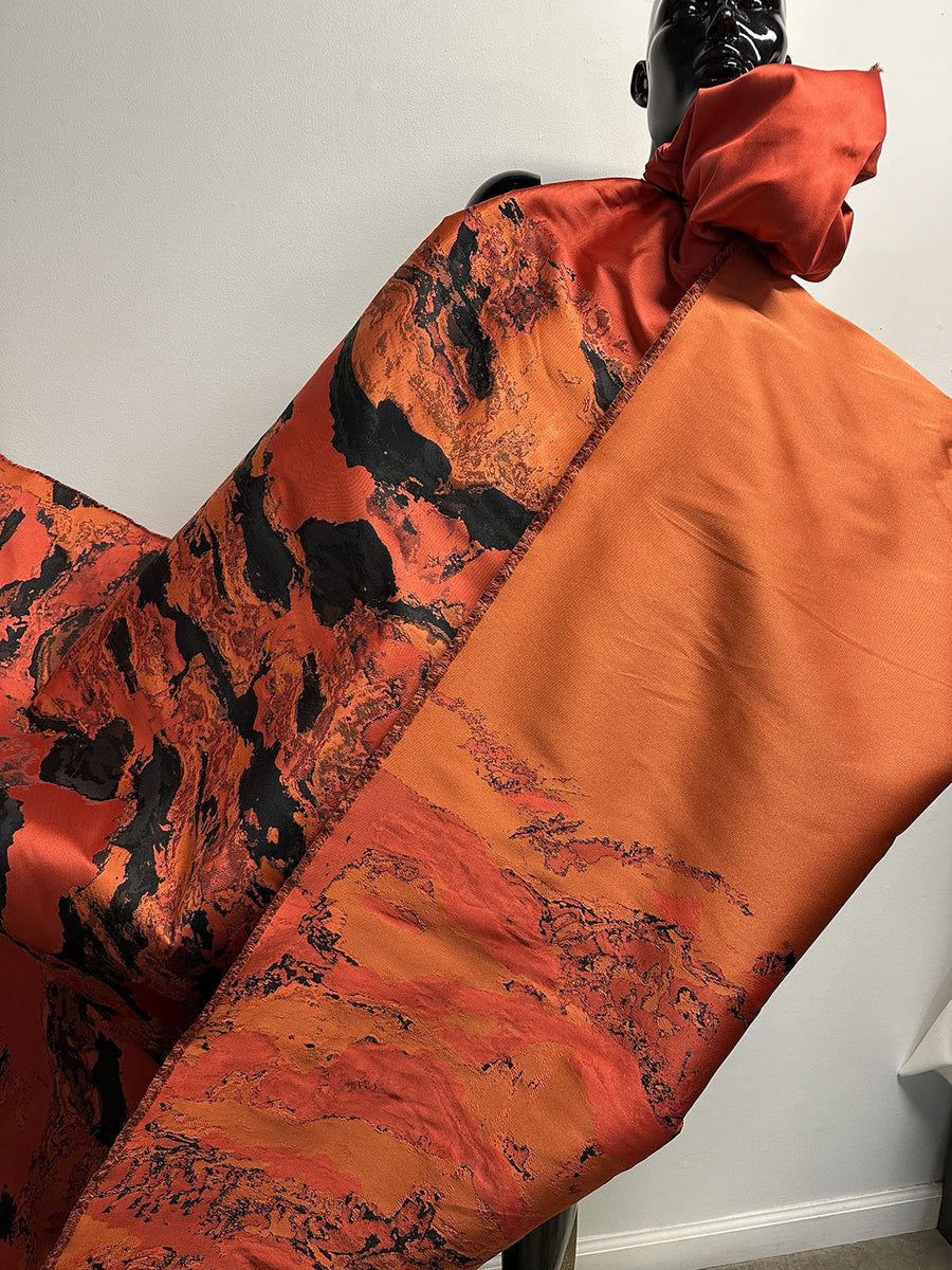 Molten Red Satin 2 Yard Panel - L'Etoffe Fabrics LLC