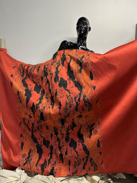 Molten Red Satin 2 Yard Panel - L'Etoffe Fabrics LLC