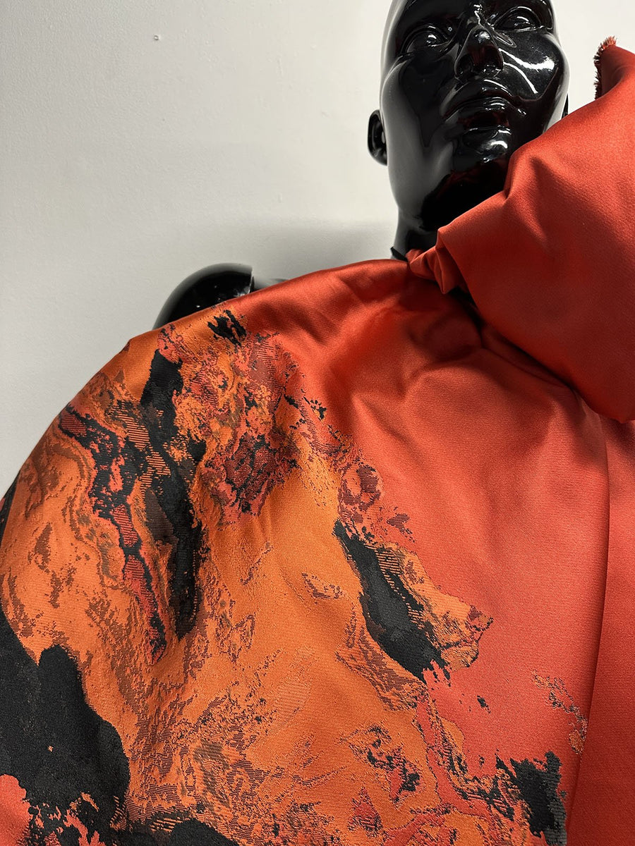 Molten Red Satin 2 Yard Panel - L'Etoffe Fabrics LLC