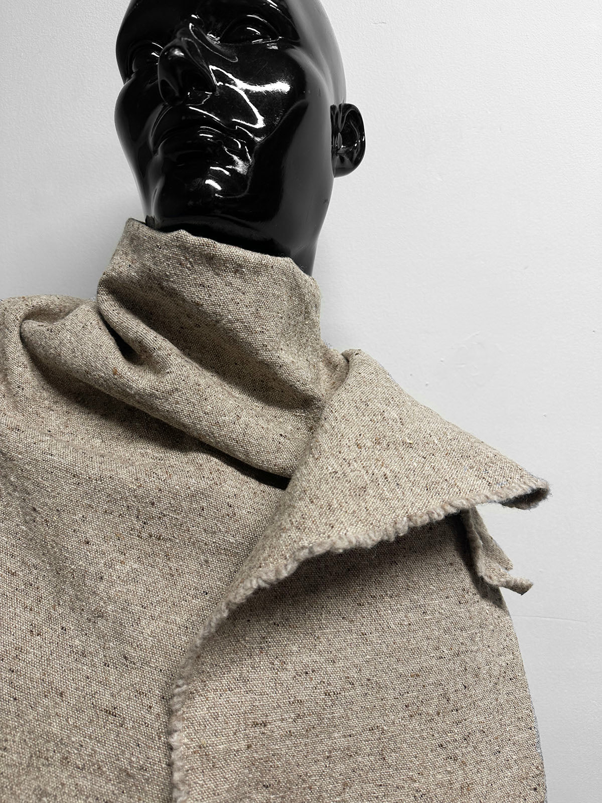 Natural Raw Weave Wool Cotton Silk - L'Etoffe Fabrics LLC