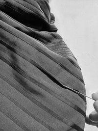 Navy Cotton Satin Ribbon Striped - L'Etoffe Fabrics LLC