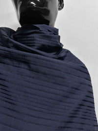 Navy Cotton Satin Ribbon Striped - L'Etoffe Fabrics LLC