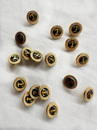 Navy Gold Anchor Buttons - L'Etoffe Fabrics LLC
