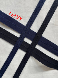 Navy Rayon Petersham Grosgrain Fold Over Binder - L'Etoffe Fabrics LLC