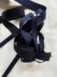 Navy Rayon Petersham Grosgrain Fold Over Binder - L'Etoffe Fabrics LLC