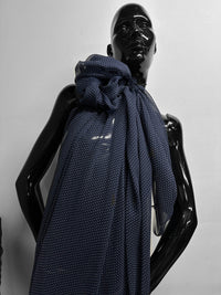 Navy Silk Chiffon Polka Dot - L'Etoffe Fabrics LLC