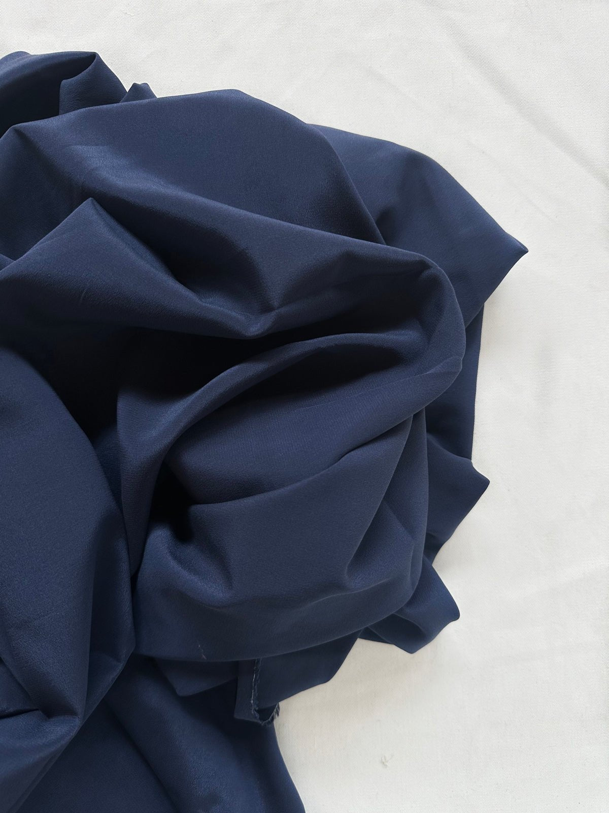 Navy Stretch Crepe De Chine - L'Etoffe Fabrics LLC