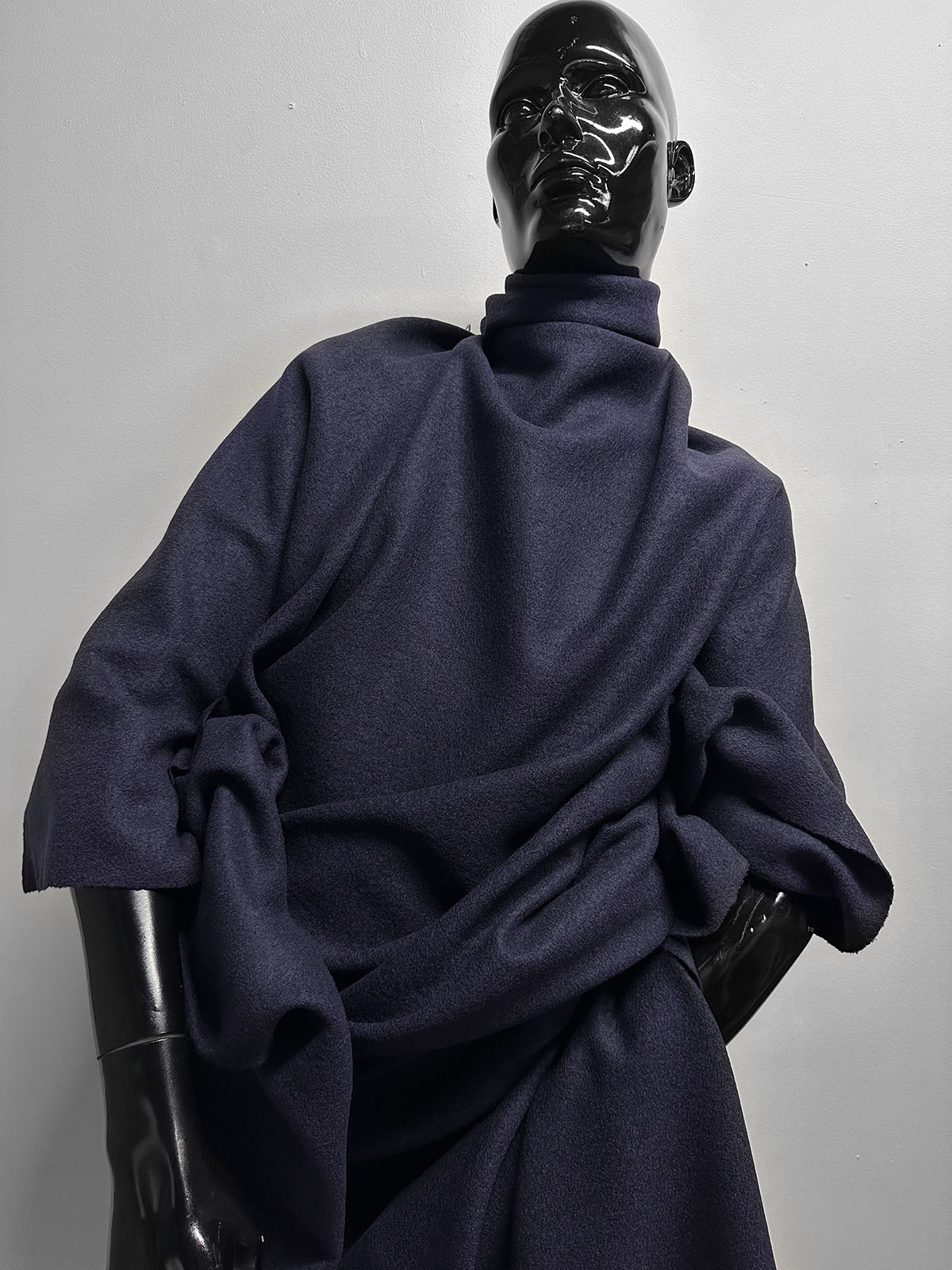 New! Boiled Wool In Eggplant - L'Etoffe Fabrics LLC