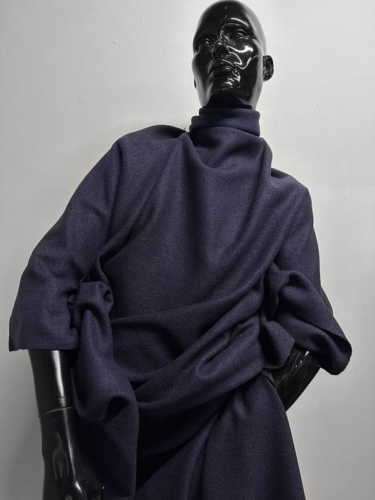 New! Boiled Wool In Eggplant - L'Etoffe Fabrics LLC