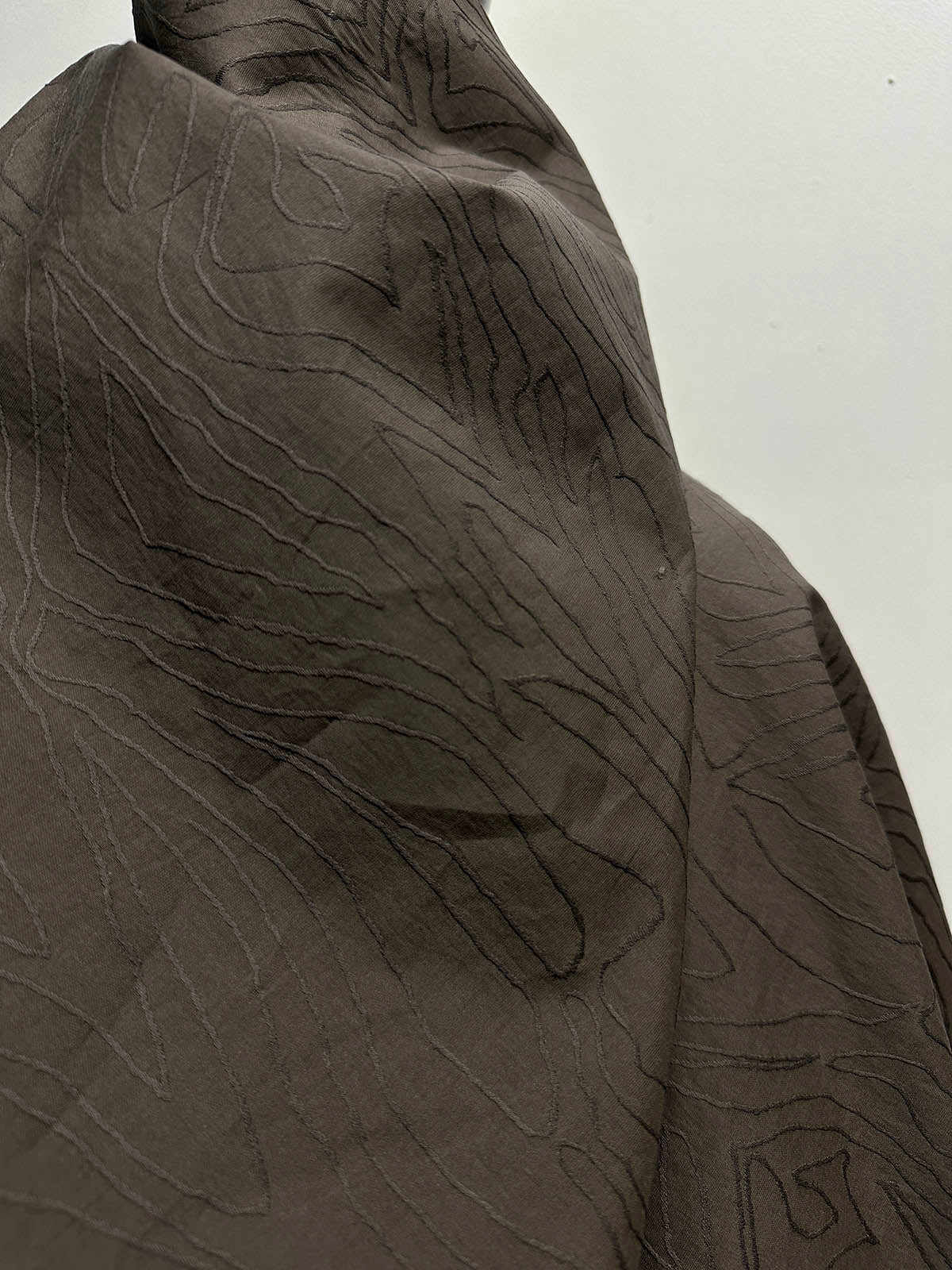 New Color! Luxury Italian Jacquard Wood Grain - French Clay - L'Etoffe Fabrics LLC