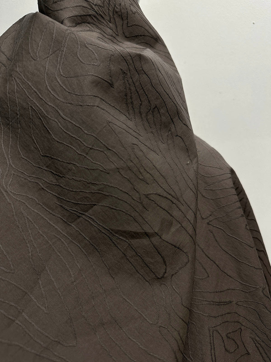 New Color! Luxury Italian Jacquard Wood Grain - French Clay - L'Etoffe Fabrics LLC