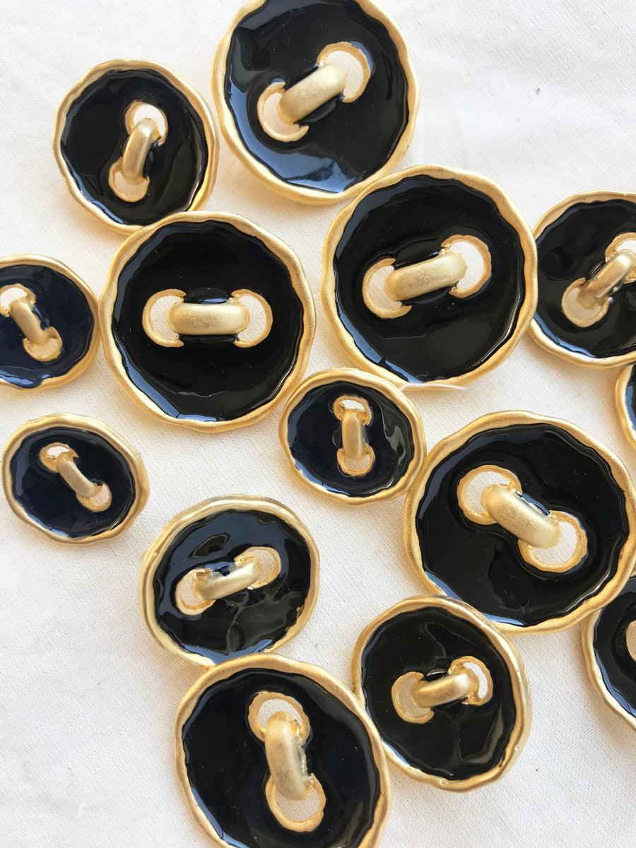 Next Wave Black Parisian Jacket Buttons - L'Etoffe Fabrics LLC