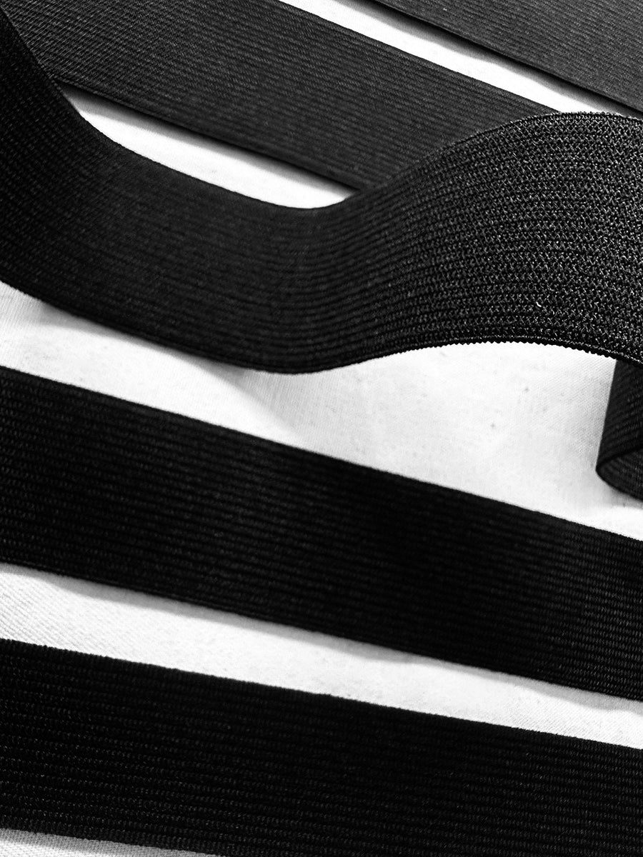 Non Roll Elastic Multiple Sizes Made in Japan Black - L'Etoffe Fabrics LLC