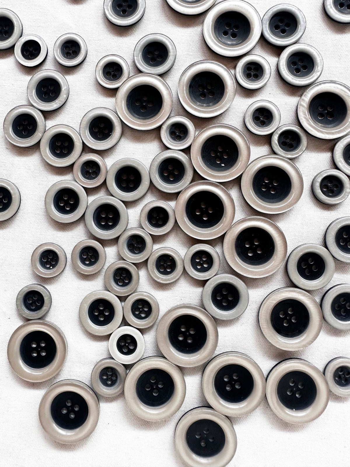 Pearly Edge Black Buttons - L'Etoffe Fabrics LLC