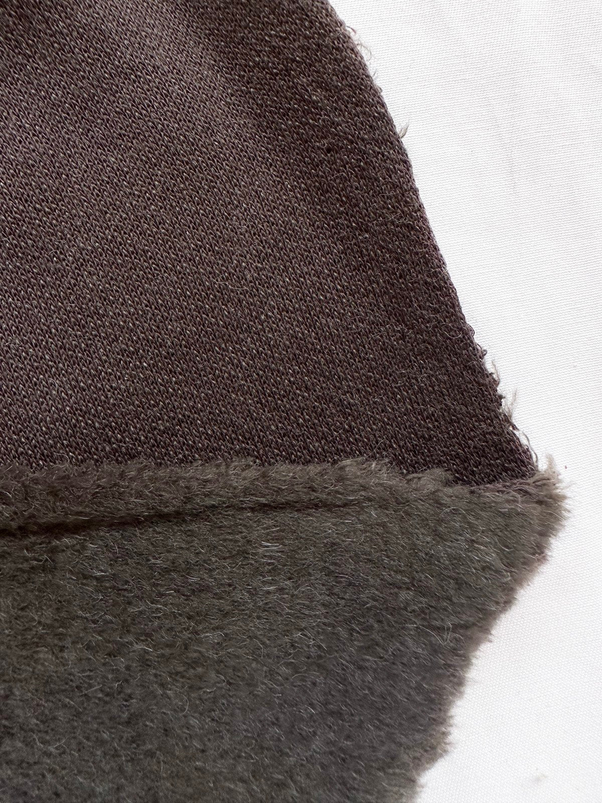 Per 1/2 Half Yard Brown Wool Knit Sherpa - L'Etoffe Fabrics LLC