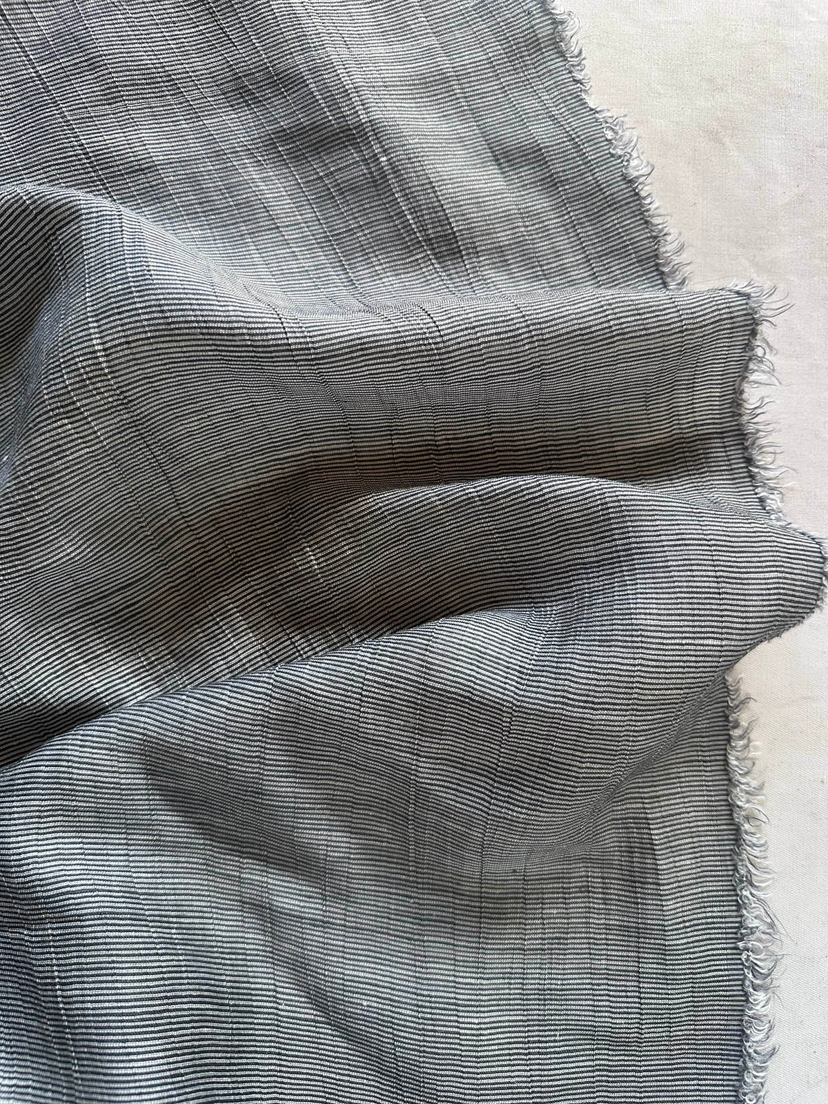 Pinstriped Crinkled Voilganza - L'Etoffe Fabrics LLC