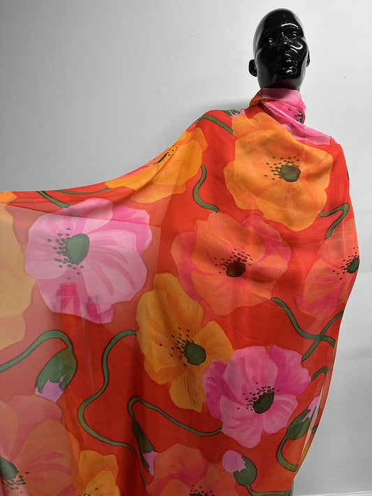 Poppy Crinkled Silk Make An Entrance - L'Etoffe Fabrics LLC