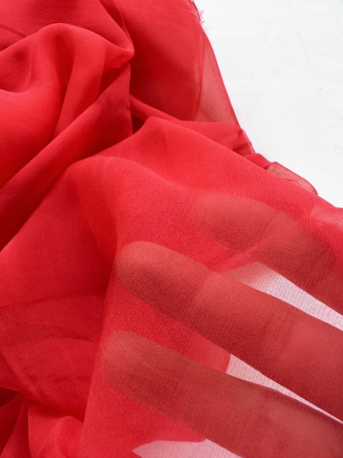 Poppy Red Silk Crepe Chiffon - L'Etoffe Fabrics LLC