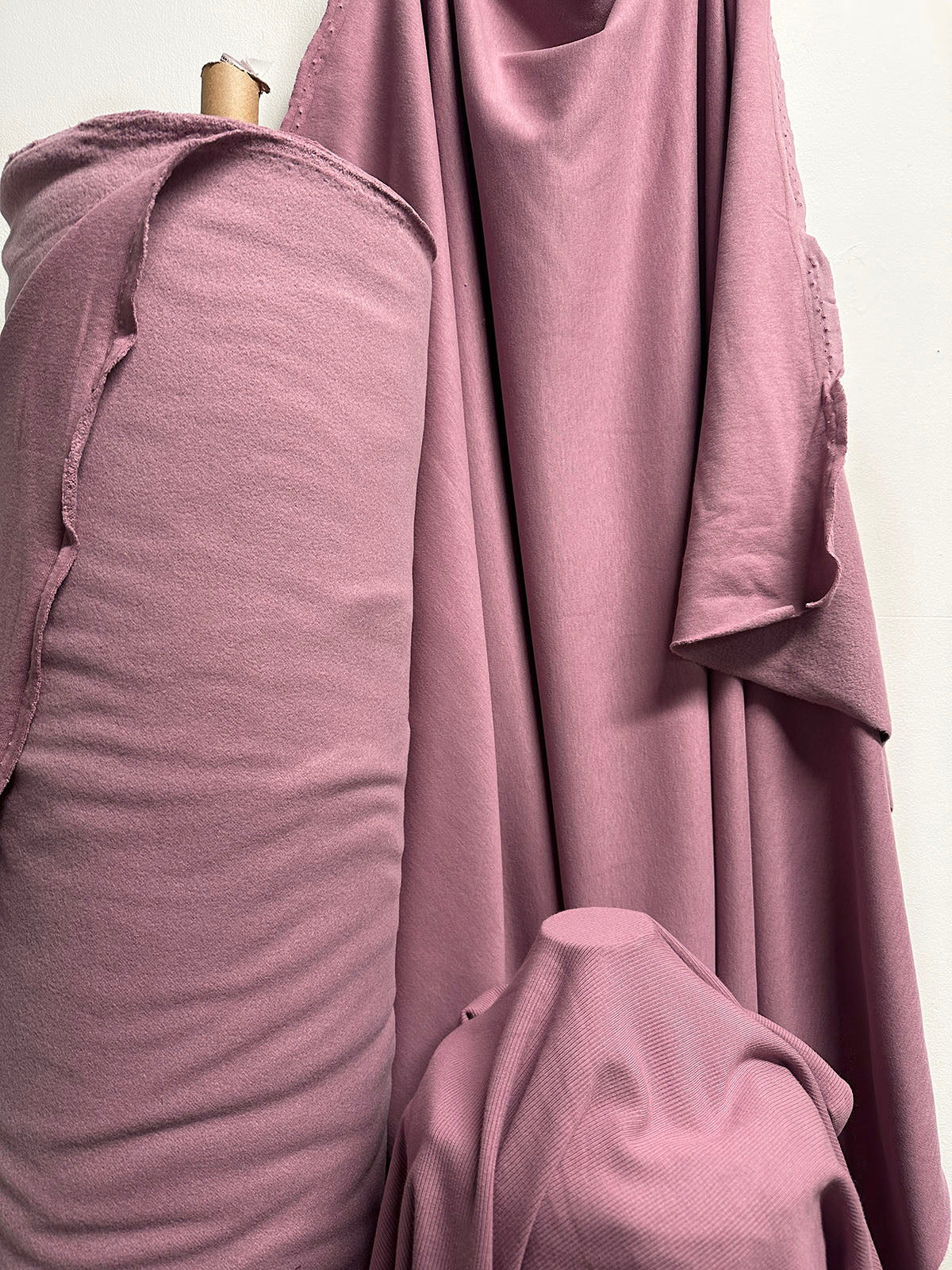 Precuts Mauve Sweatshirt Fleece and Matching Ribbing - L'Etoffe Fabrics LLC