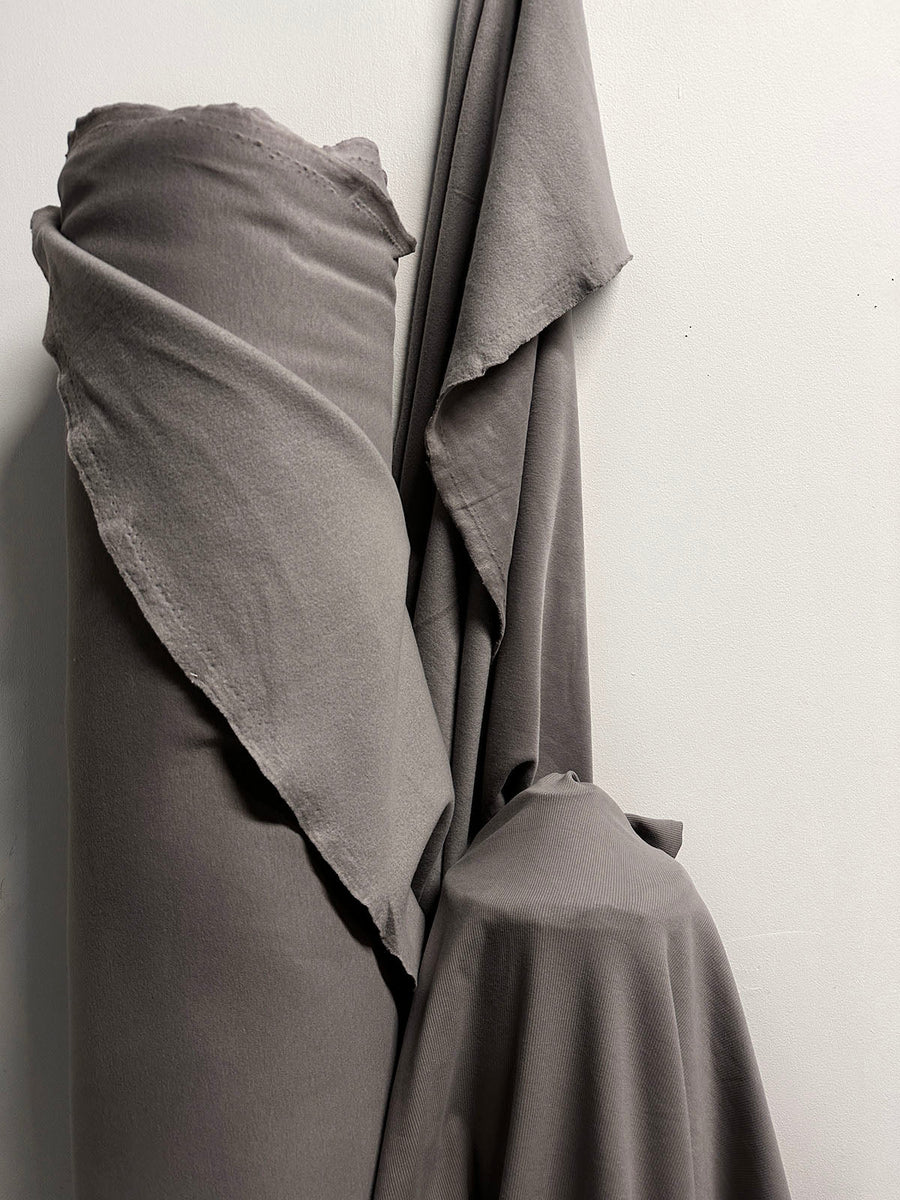 Precuts Stone Grey Sweatshirt Fleece and Ribbed Jersey - L'Etoffe Fabrics LLC