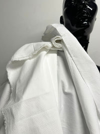 Premium Canclini Fine White Cotton Diamond Dobby - L'Etoffe Fabrics LLC