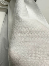 Premium Canclini Fine White Cotton Diamond Dobby - L'Etoffe Fabrics LLC