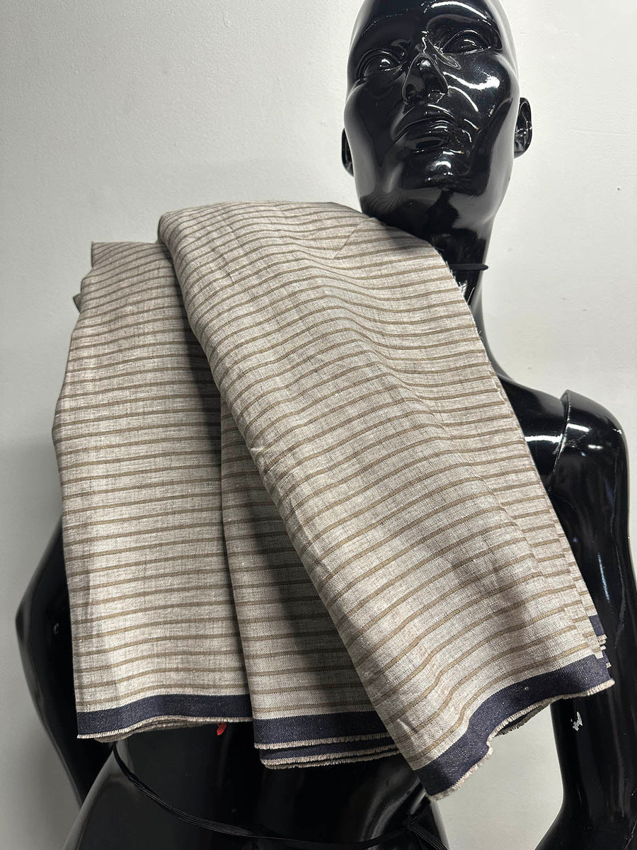 Premium Classic Relaxed Linen Striped Shirting - L'Etoffe Fabrics LLC