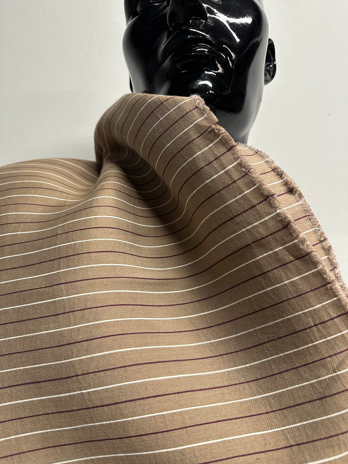 Premium Sculptural Linen Pinstripe Shirting - L'Etoffe Fabrics LLC