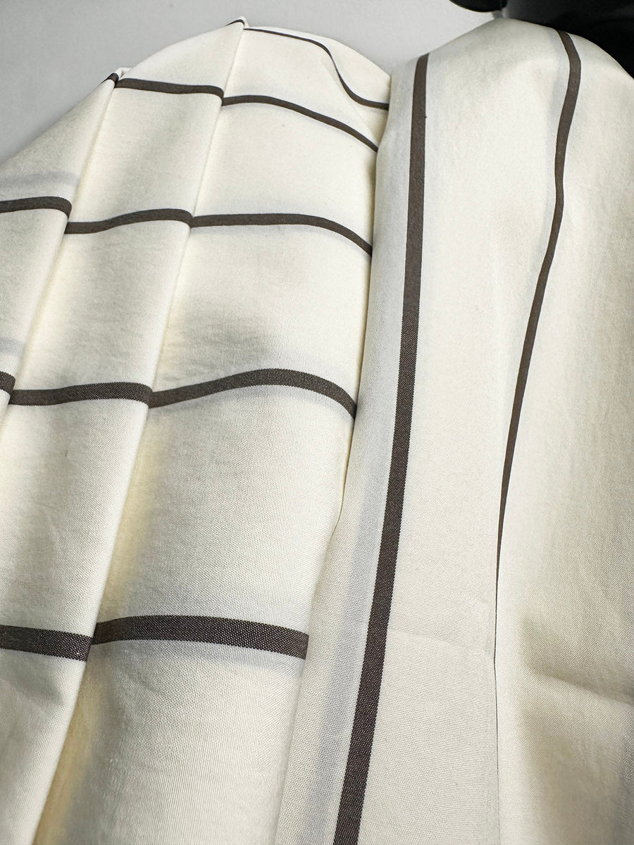 Premium Summer Cotton Brown Stripe - L'Etoffe Fabrics LLC