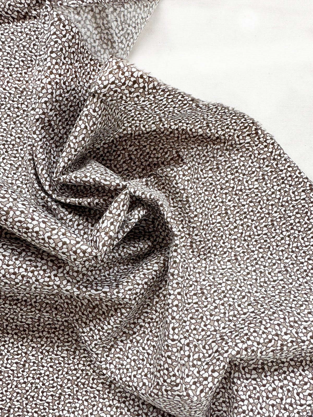 Ratti Ditsy Taupe Floral Cotton Shirting - L'Etoffe Fabrics LLC