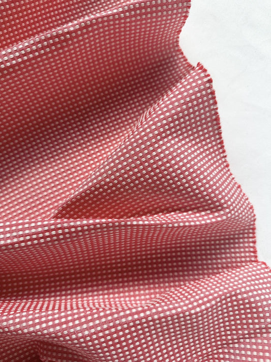 Red Seed Stitch Cotton Shirting - L'Etoffe Fabrics LLC